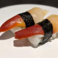 Hokkigai Nigiri · Nigiri 2 pieces of surf clam or Sashimi 3 pieces 