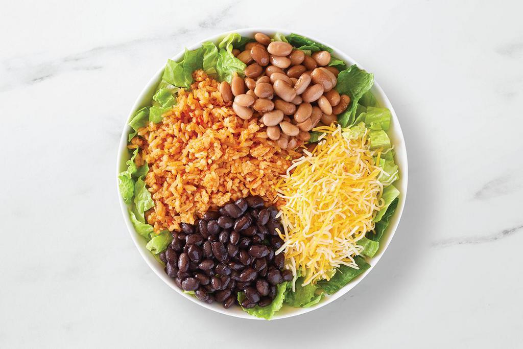 Bean & Cheese Bowl · Black or pinto beans, Spanish rice, and triple cheese.
