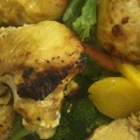 Chicken Tikka (Chunks) Dinner · Tikka. 10 pieces. Chucks of boneless chicken breast marinated in lemon and garlic than charb...