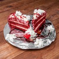 Red Velvet Cake · Try our red velvet cake with a red-brown, cherry-flavored, chocolate layer and topped with w...