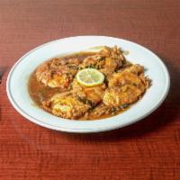 Chicken Francaise · Lightly egg battered and sauteed in a beef demi-glaze, lemon, butter, white wine sauce, and ...