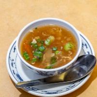 Hot and Sour Soup · Des Moines' favorite, our Hot & Sour soup is both spicy from our red chili flakes and with a...