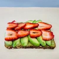 Strawberry Avocado Toast  · Sliced avocados and strawberries toasted on your bread choice