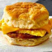 Biscuit Sandwich · Sausage, egg and cheese on a buttermilk biscuit 