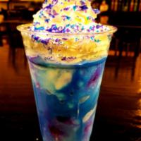 Black Sugar Galaxy · White Chocolate frappe with a swirl of galaxy color both tastes and looks amazing!
