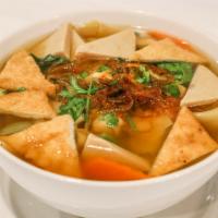 S11. Bowl of Vegetable Combo Soup · Fresh spinach, broccoli, cauliflower, bok choy, carrot, organic tofu, mushroom, soy protein ...