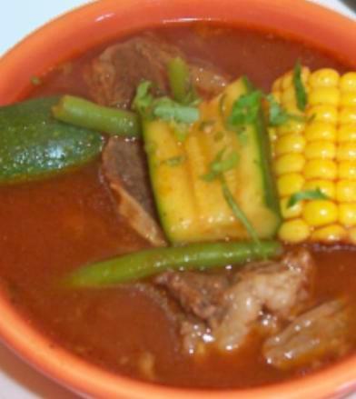 Mole de Olla Soup · Spicy beef soup.