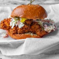 Nashville Hot Chicken Sandwich · Fried Chicken Sandwich dipped in hot oil topped with your choice of Spice (Nashville Hot or ...