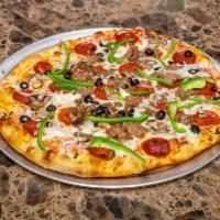 Supreme Special Pizza · Pepperoni, green peppers, mushrooms, onions, sausage and black olives.
