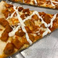 Buffalo Chicken Pizza · Made with plum tomatoes and fresh mozzarella.