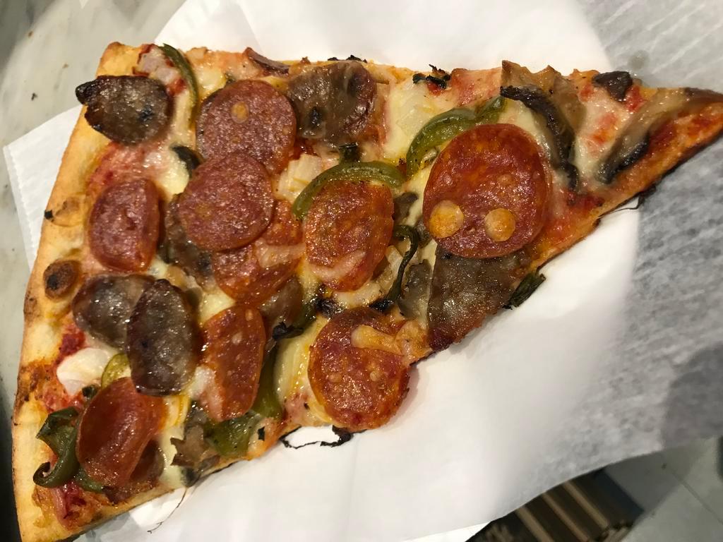 SUPREME · Pepperoni, sausage, mushrooms, peppers and onions with fresh mozzarella.