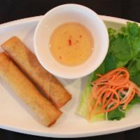 Egg Rolls-With Dipping Fish Sauce · Crispy egg rolls with ground pork and vegetable.