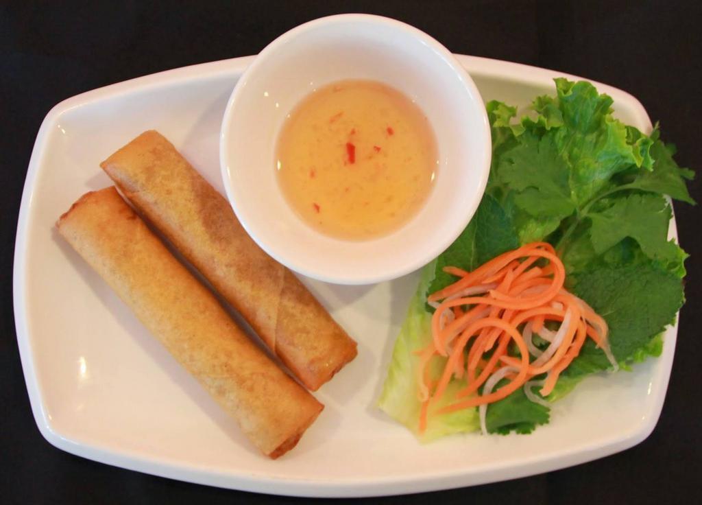 Egg Rolls-With Dipping Fish Sauce · Crispy egg rolls with ground pork and vegetable.