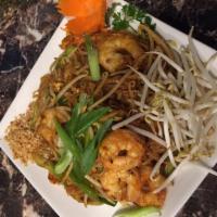 27. Pad Thai · Stir fried fresh small rice noodles with egg, green onions and bean sprouts in pad Thai sauc...