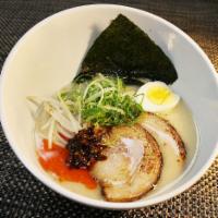 Ramen Noodle · Based with pork broth (tonkotsu, miso, shoyu), chashu pork, bamboo shoots, green onion, drie...
