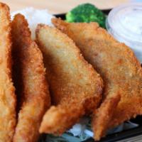 Fried Fish Box · Hawaiian favorite white fish fillet fried to golden brown served w. tartar sauce