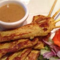 A1. Chicken Satay · 3 pieces. Chicken breast marinated with spices served with peanut sauce.