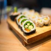 Vegetable Roll · Cucumber, carrot, asparagus, avocado and Japanese squash. 