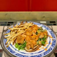 Louisiana Shrimp Po Boy Lunch · Lettuce, tomato, sweet and spicy sriracha aioli.