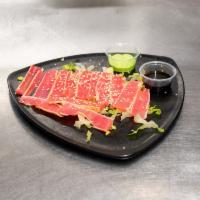 Seared Ahi Tuna · Served with Soy Sauce and Wasabi