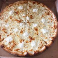 White Pizza · Mozzarella, ricotta, Parmesan and garlic.