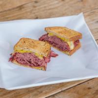 Hot Pastrami Sandwich · Pastrami, Swiss cheese, spicy mustard and pickles on rye.