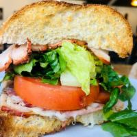 Frankie Sandwich · Genoa salami, turkey breast, lettuce, diced tomatoes, onions, mayonnaise, a touch of oil n v...