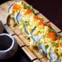 NYC Roll · 10 Pieces. Deep-Fried Roll of Smoke Salmon, Eel, Crabmeat, Cream Cheese and Avocado. Top wit...