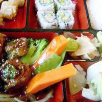 Negimaki Bento Box Dinner · Served with California roll, shumai, Shrimp&vegetable Tempura and white Rice (free soup or s...