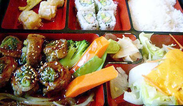 Negimaki Bento Box Dinner · Served with California roll, shumai, Shrimp&vegetable Tempura and white Rice (free soup or salad or soda)