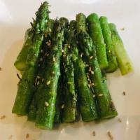 Grilled Asparagus · Grilled asparagus with salt and pepper.
