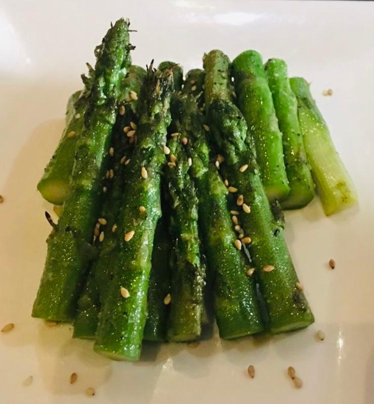 Grilled Asparagus · Grilled asparagus with salt and pepper.
