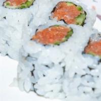 Spicy Tuna Roll · Spicy tuna, cucumber, sushi rice, seaweed paper.