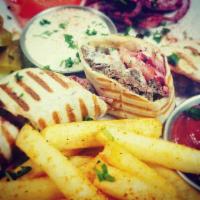 Kafta Sandwich · Choice of ground lamb or ground chicken, seasoned to perfection with tomatoes, onions and pi...