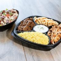 Family Feast 6 Ppl · Serves 6. Pick 2 proteins and 2 sides. Includes warm pita bread and your choice of sauce.