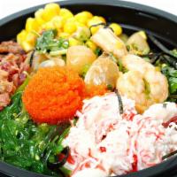3. Shellfish Bowl · The base of your choice, spicy scallop, shrimp, clam, spicy garlic shoyu and house sauce, ci...
