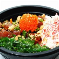 4. Tuna Lover Bowl · The base of your choice, spicy tuna, ahi tuna, seared tuna with spicy garlic shoyu and sesam...