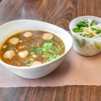 Bangkok Boat Noodle Soup · Choice of meat. Choice of noodle. Chinese broccoli, bean sprouts, scallion cilantro in Thai ...