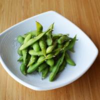 Edamame · Steamed soybean. Gluten free and vegan.