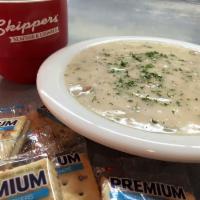 12 oz. Pacific Northwest Clam Chowder Bowl · A thick, rich soup.