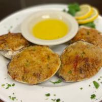 Pica’s Clams Casino ·  Clam in a halfshell that has been covered in bacon and a variety of toppings