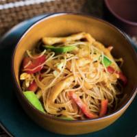 Singapore Noodle · Rice noodles with peppers, eggs, napa cabbage, curry seasoning.