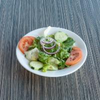 Chef Salad · House mixed greens, tomatoes, sliced cucumber, ham and diced egg. Topped off with our Americ...