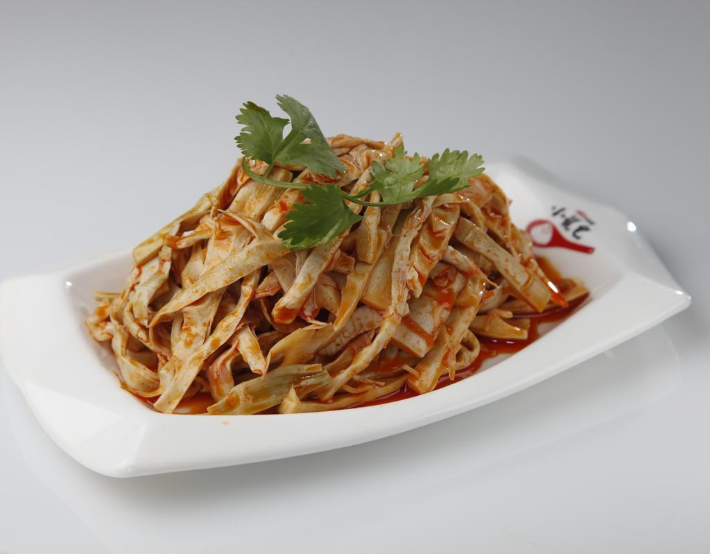 Spicy Bamboo Shoot 辣油香笋 · Hot and spicy.
