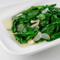 Sauteed Pea Sprouts with Garlic 蒜子豆苗 · 