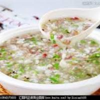 West Lake Beef Soup · Egg white drop soup with beef. 