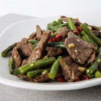 Beef with Green Bean in Black Bean Sauce · Spicy.
