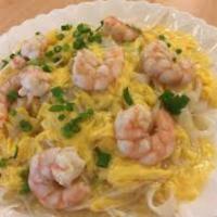 Shrimp Chow Fun with Gravy · Stir fried vegetables and noodles.