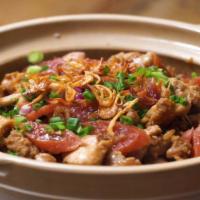 Chicken with Chinese Sausage in Hot Pot · 
