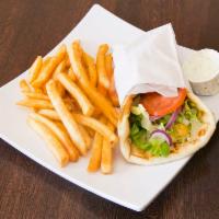 Gyro Combo 1 · Choice of chicken or beef and lamb (rotisserie). Served with choice of side.